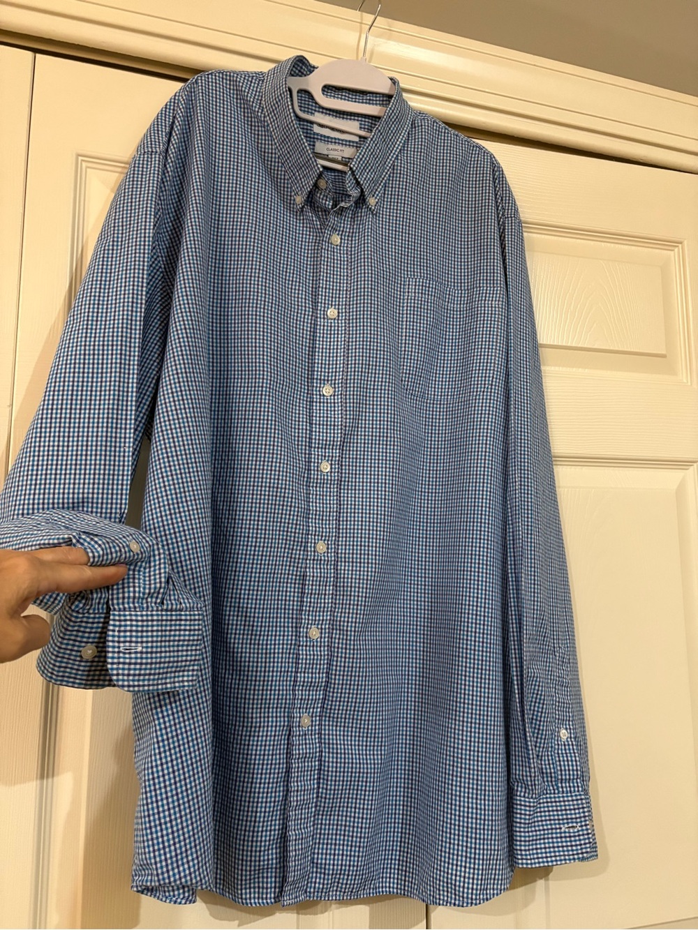 Classy 3 XLT Saddlebred Blue Gingham Button-Down Shirt